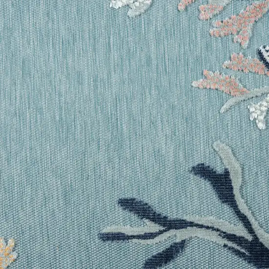 Aqua And Blue Coral Area Rug Photo 1