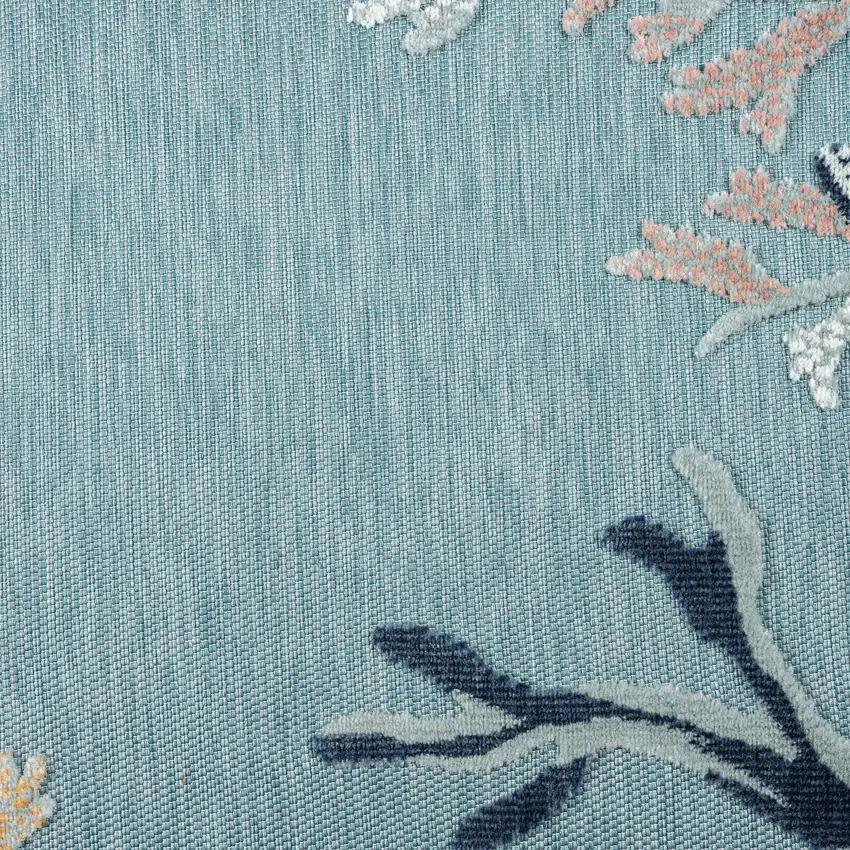 Aqua And Blue Coral Area Rug Photo 1