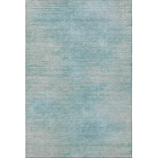 Aqua And Gray Abstract Washable Area Rug With UV Protection Photo 4