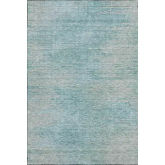Aqua And Gray Abstract Washable Area Rug With UV Protection Photo 1
