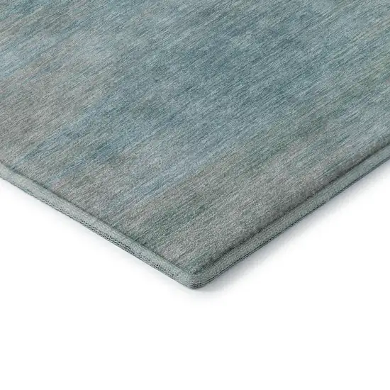 Aqua And Gray Abstract Washable Area Rug With UV Protection Photo 8