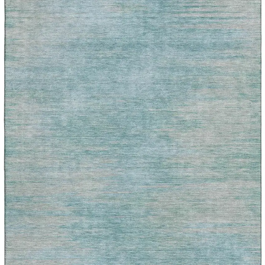 Aqua And Gray Abstract Washable Area Rug With UV Protection Photo 3