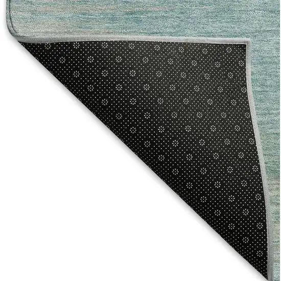 Aqua And Gray Abstract Washable Area Rug With UV Protection Photo 7