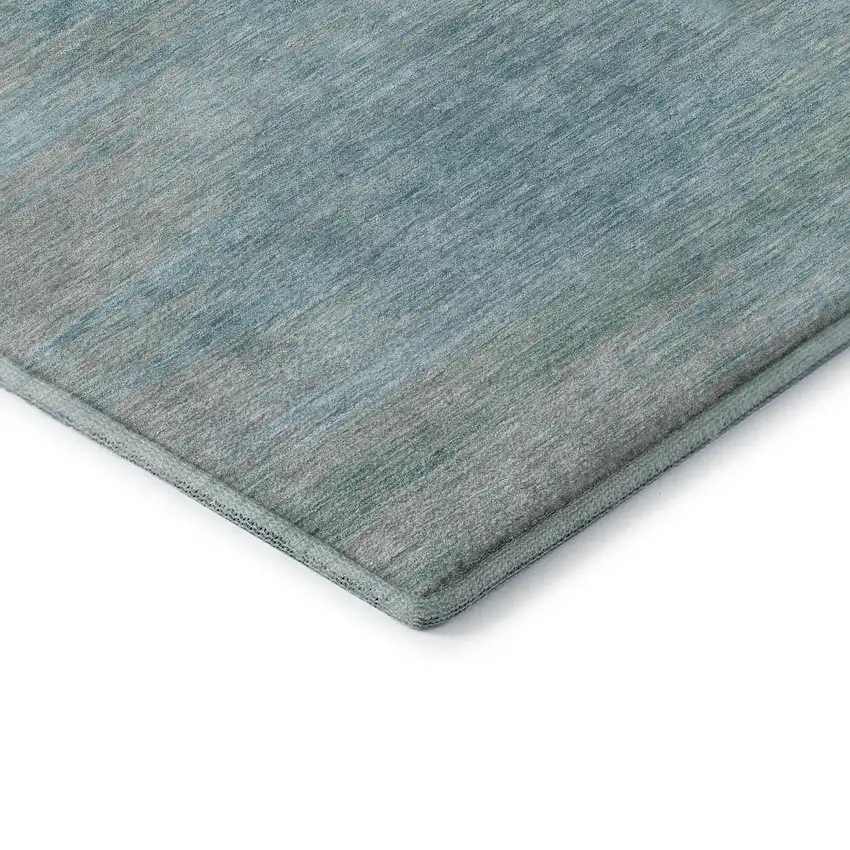 Aqua And Gray Abstract Washable Area Rug With UV Protection Photo 8
