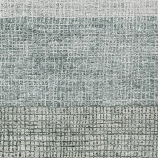 Aqua And Gray Geometric Washable Indoor Outdoor Area Rug Photo 4