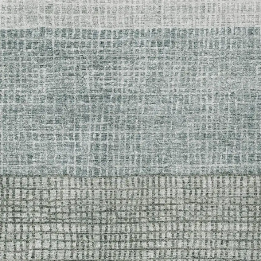 Aqua And Gray Geometric Washable Indoor Outdoor Area Rug Photo 4