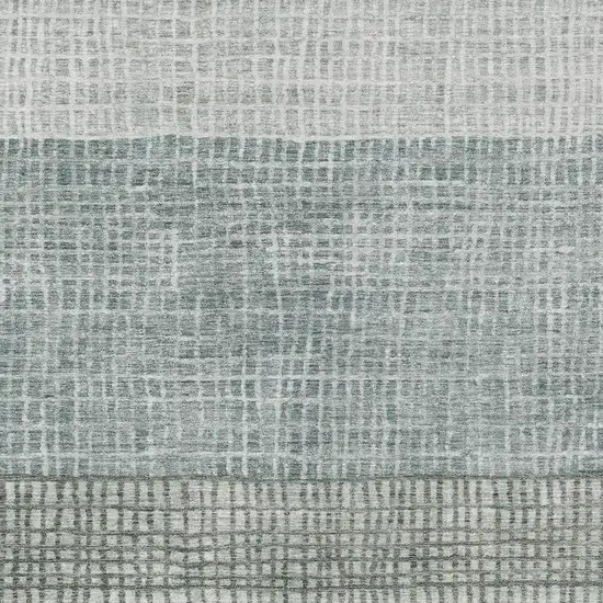 Aqua And Gray Geometric Washable Indoor Outdoor Area Rug Photo 4