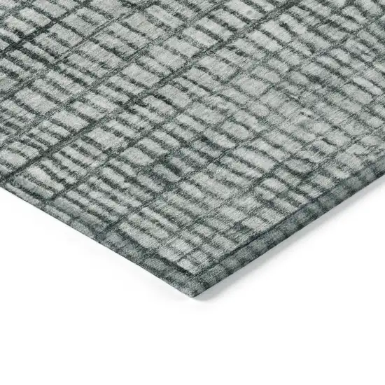 Aqua And Gray Geometric Washable Indoor Outdoor Area Rug Photo 9