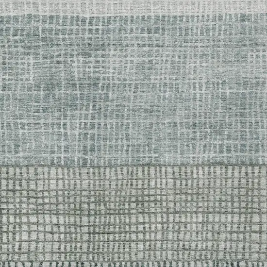 Aqua And Gray Geometric Washable Indoor Outdoor Area Rug Photo 6