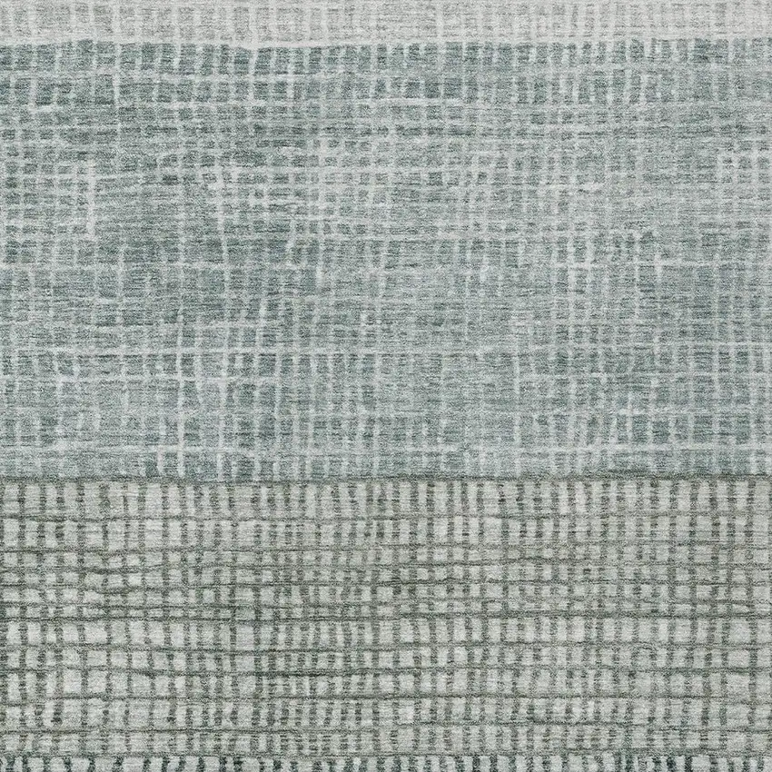 Aqua And Gray Geometric Washable Indoor Outdoor Area Rug Photo 6