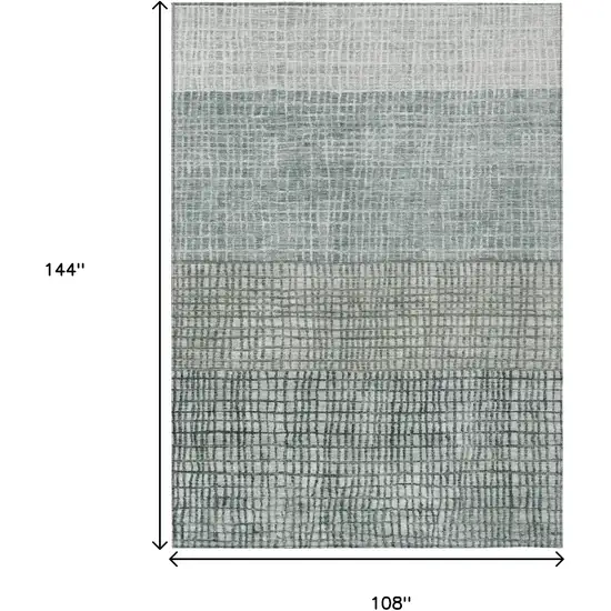 Aqua And Gray Geometric Washable Indoor Outdoor Area Rug Photo 9