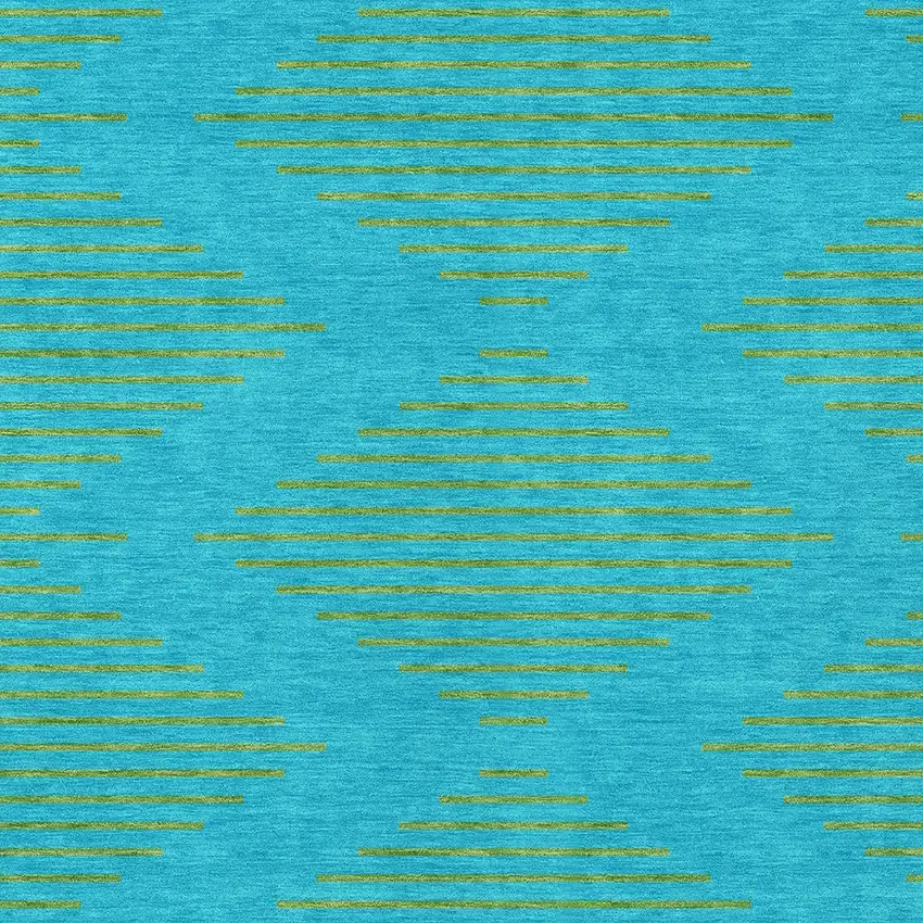 Aqua And Green Geometric Washable Indoor Outdoor Area Rug Photo 6