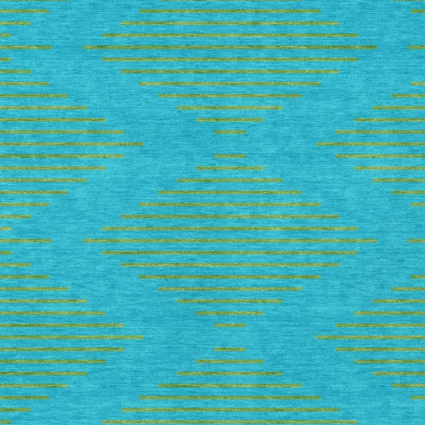 Aqua And Green Geometric Washable Indoor Outdoor Area Rug Photo 6