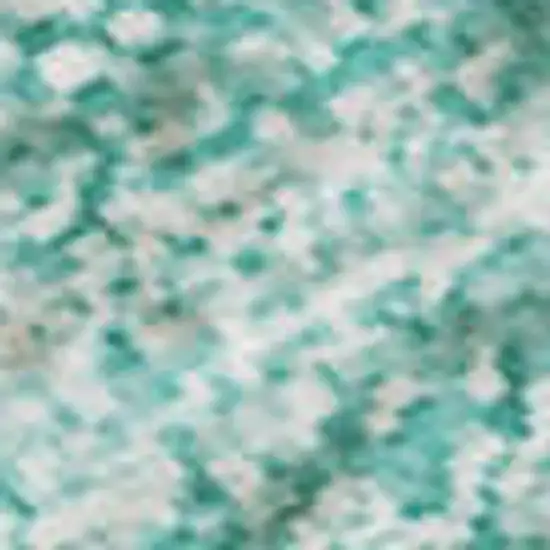 Aqua And Ivory Abstract Washable Area Rug With UV Protection Photo 2