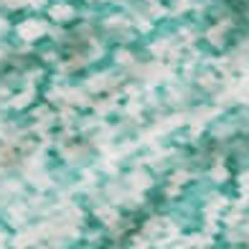 Aqua And Ivory Abstract Washable Area Rug With UV Protection Photo 2