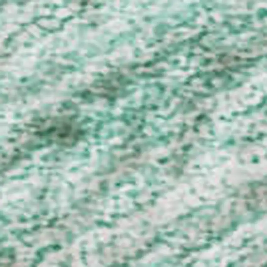 Aqua And Ivory Abstract Washable Area Rug With UV Protection Photo 2