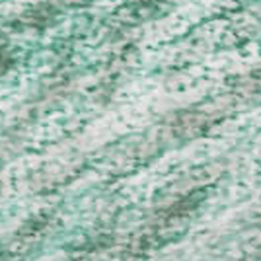 Aqua And Ivory Abstract Washable Area Rug With UV Protection Photo 2