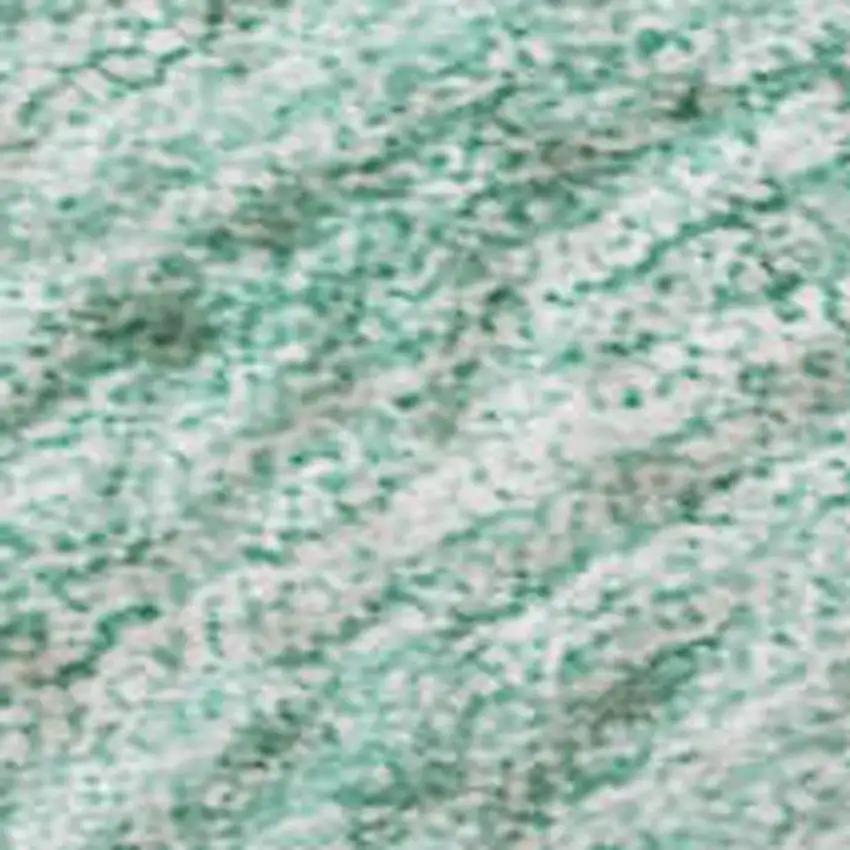 Aqua And Ivory Abstract Washable Area Rug With UV Protection Photo 3