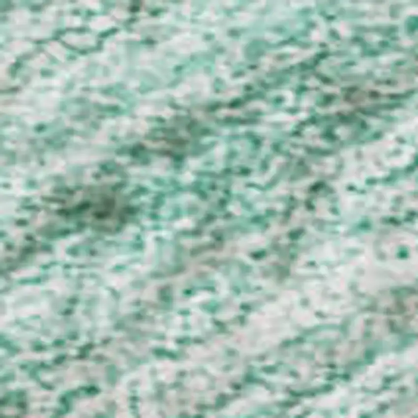 Aqua And Ivory Abstract Washable Area Rug With UV Protection Photo 2