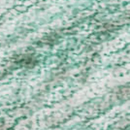 Aqua And Ivory Abstract Washable Area Rug With UV Protection Photo 2