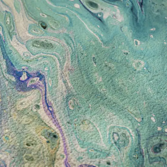 Aqua And Ivory Abstract Washable Indoor Outdoor Area Rug Photo 8