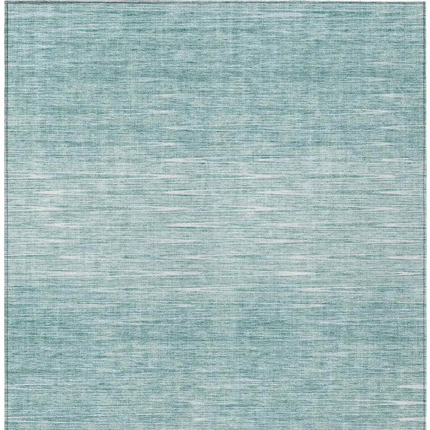 Aqua And Ivory Abstract Washable Indoor Outdoor Area Rug Photo 6