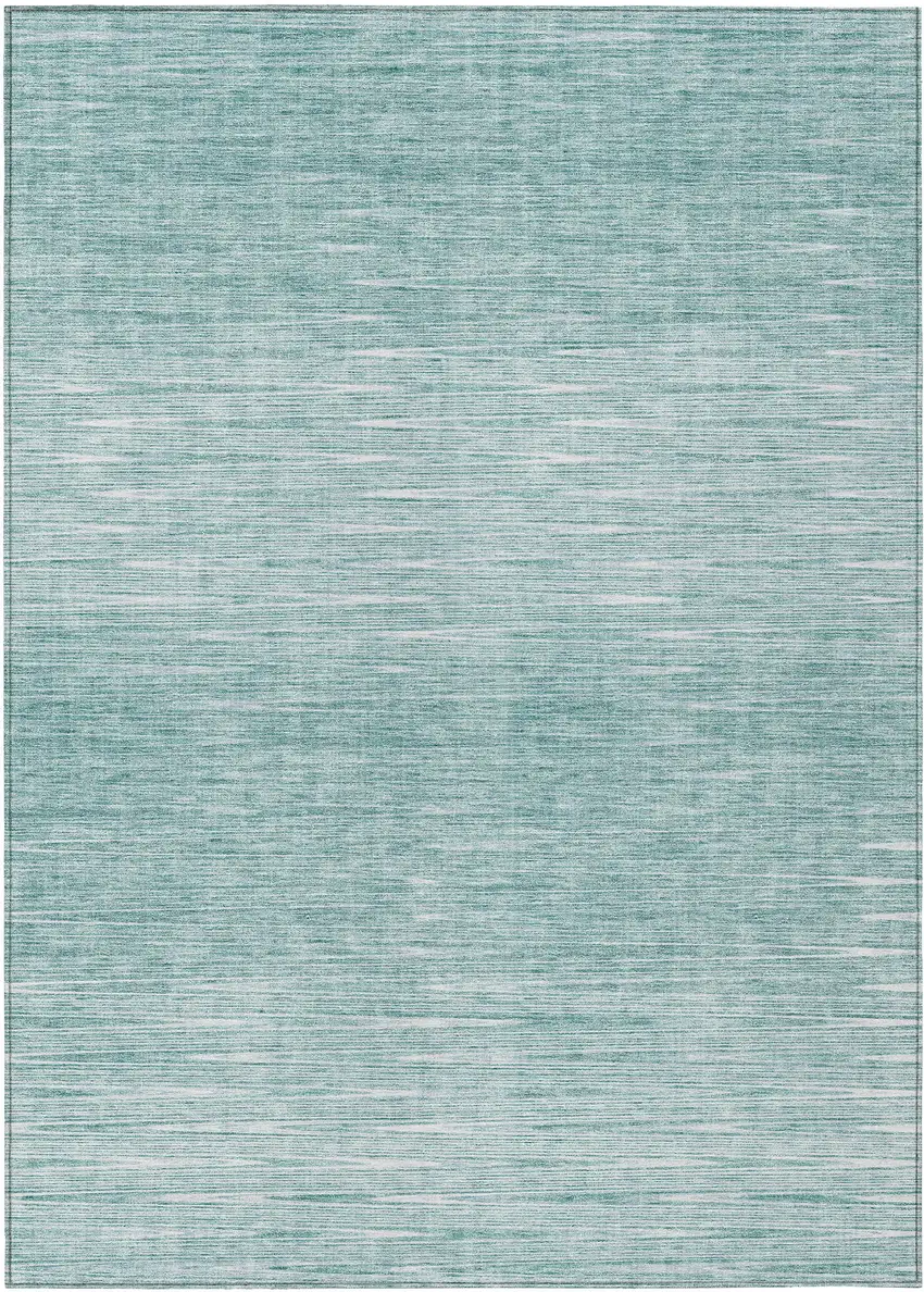 Aqua And Ivory Abstract Washable Indoor Outdoor Area Rug Photo 2