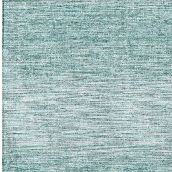 Aqua And Ivory Abstract Washable Indoor Outdoor Area Rug Photo 5