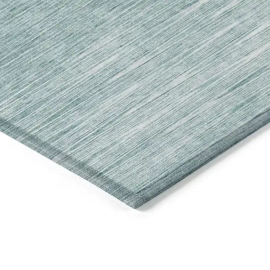 Aqua And Ivory Abstract Washable Indoor Outdoor Area Rug Photo 5