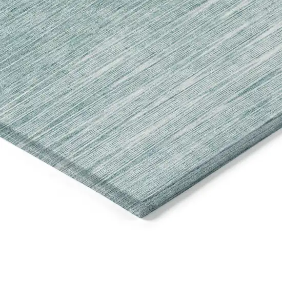 Aqua And Ivory Abstract Washable Indoor Outdoor Area Rug Photo 5