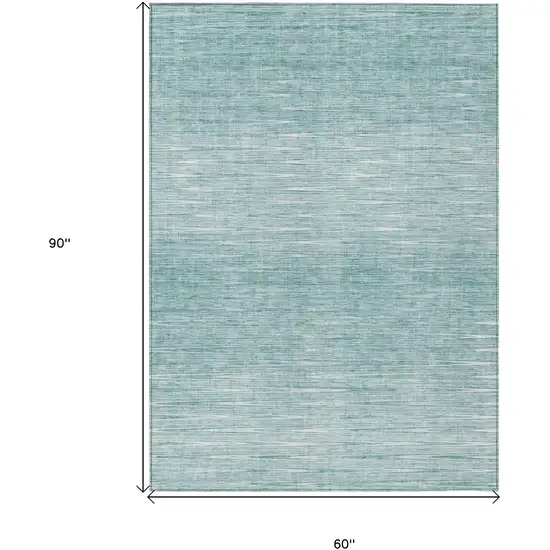 Aqua And Ivory Abstract Washable Indoor Outdoor Area Rug Photo 3