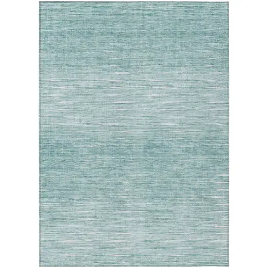 Aqua And Ivory Abstract Washable Indoor Outdoor Area Rug Photo 2
