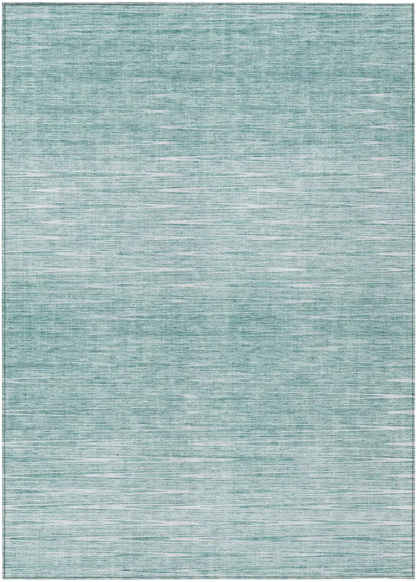 Aqua And Ivory Abstract Washable Indoor Outdoor Area Rug Photo 2