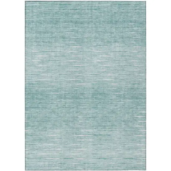 Aqua And Ivory Abstract Washable Indoor Outdoor Area Rug Photo 2