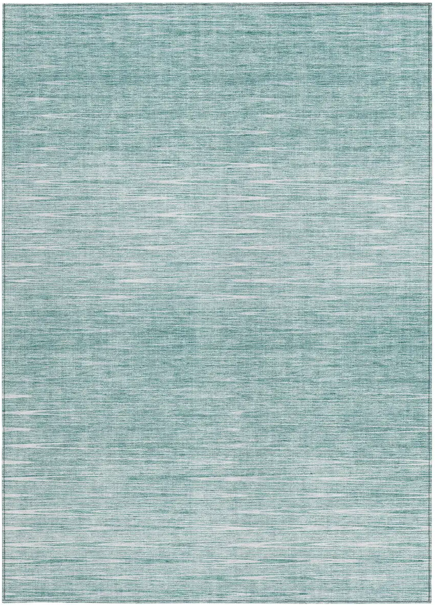Aqua And Ivory Abstract Washable Indoor Outdoor Area Rug Photo 7