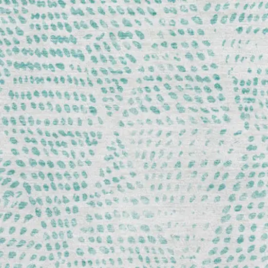 Aqua And Ivory Diamond Washable Area Rug With UV Protection Photo 3