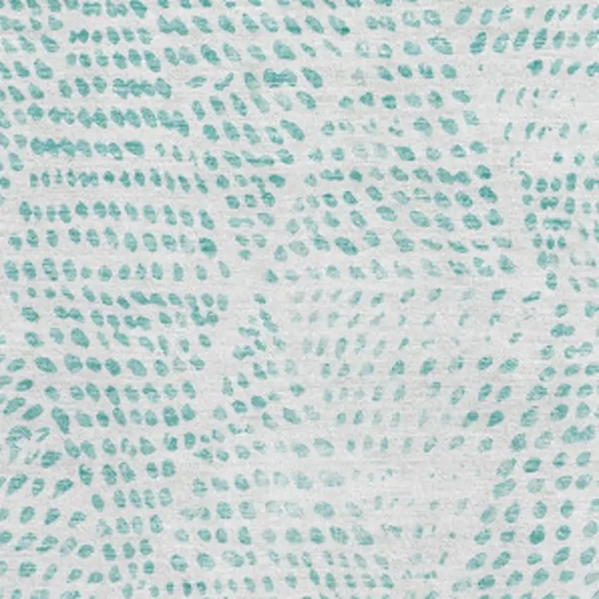 Aqua And Ivory Diamond Washable Area Rug With UV Protection Photo 3