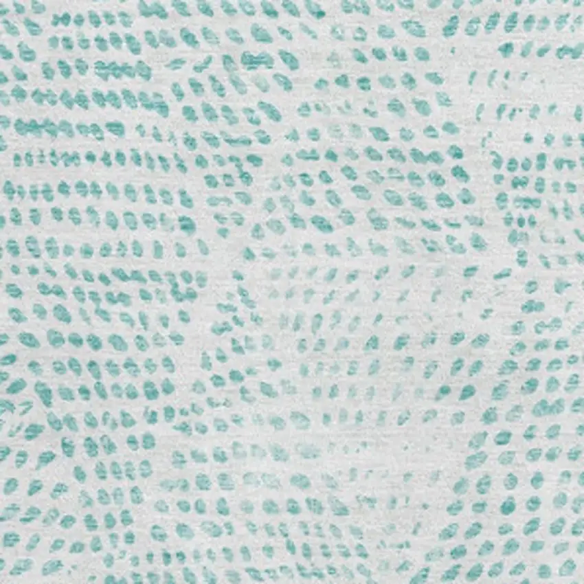 Aqua And Ivory Diamond Washable Area Rug With UV Protection Photo 3