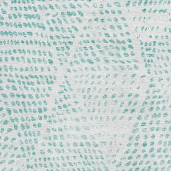 Aqua And Ivory Diamond Washable Area Rug With UV Protection Photo 3