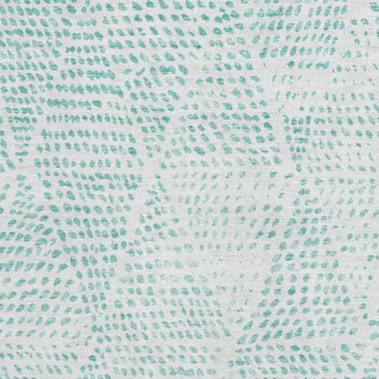 Aqua And Ivory Diamond Washable Area Rug With UV Protection Photo 4