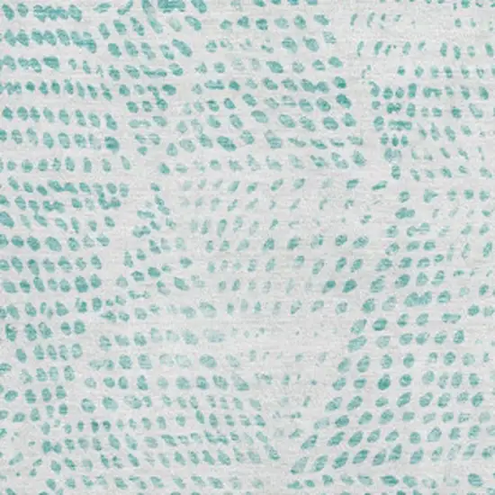 Aqua And Ivory Diamond Washable Area Rug With UV Protection Photo 3