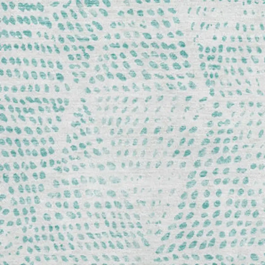 Aqua And Ivory Diamond Washable Area Rug With UV Protection Photo 3