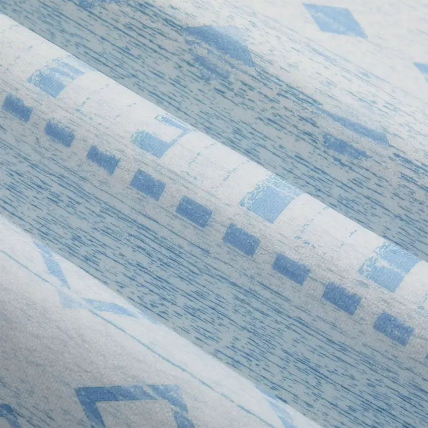 Aqua And Ivory Geometric Distressed Washable Area Rug Photo 8