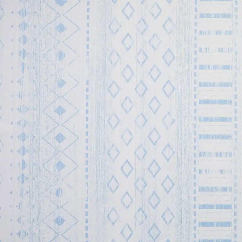 Aqua And Ivory Geometric Distressed Washable Area Rug Photo 3