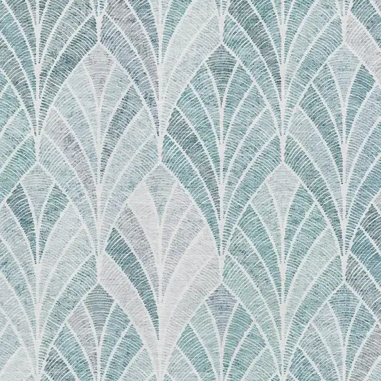 Aqua And Ivory Geometric Washable Area Rug With UV Protection Photo 3