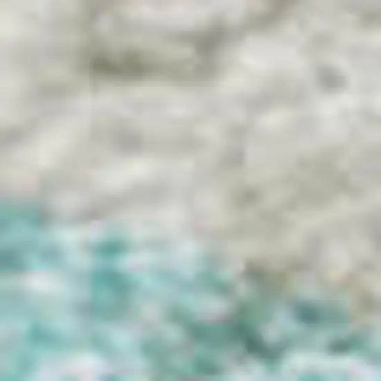 Aqua And Ivory Geometric Washable Area Rug With UV Protection Photo 3