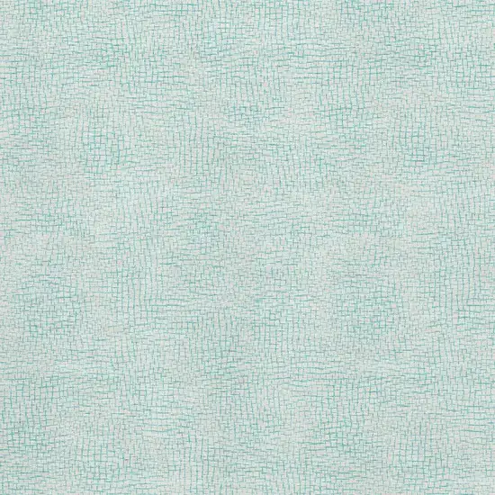 Aqua And Ivory Geometric Washable Area Rug With UV Protection Photo 2