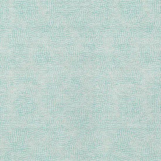 Aqua And Ivory Geometric Washable Indoor Outdoor Area Rug Photo 4