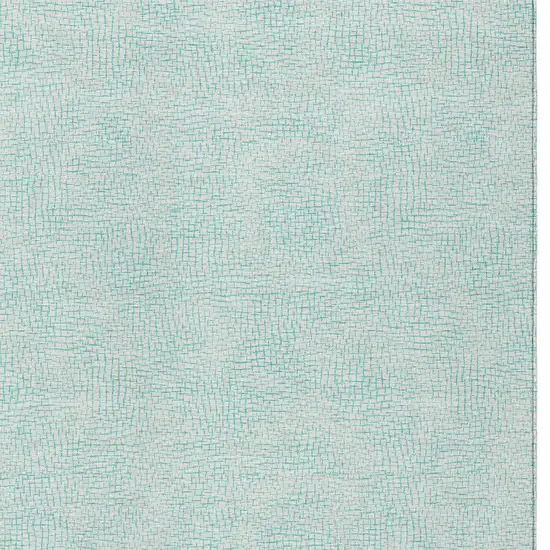 Aqua And Ivory Geometric Washable Indoor Outdoor Area Rug Photo 4