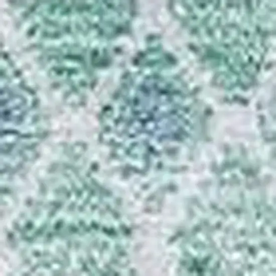 Aqua And Ivory Tribal Washable Area Rug With UV Protection Photo 5